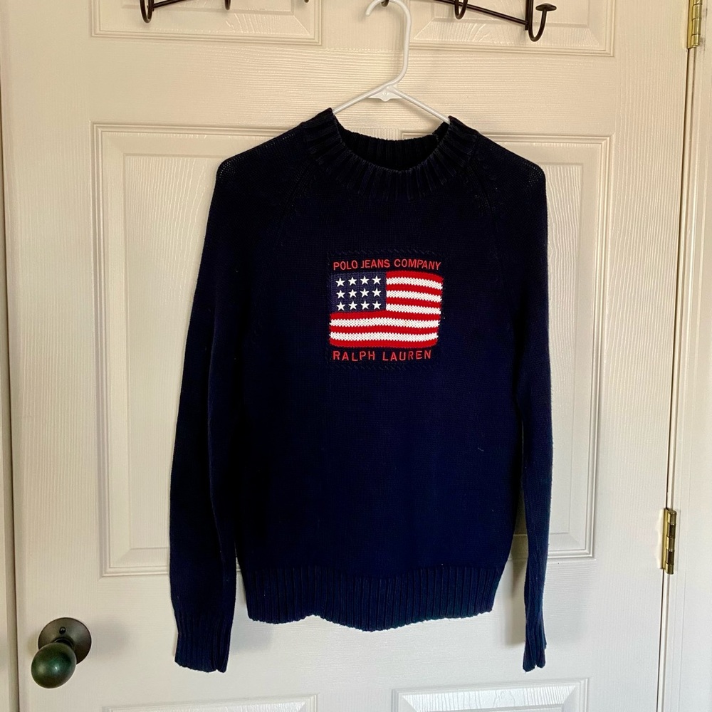 Polo Jeans Co. Ralph Lauren American Flag Knit Sweater